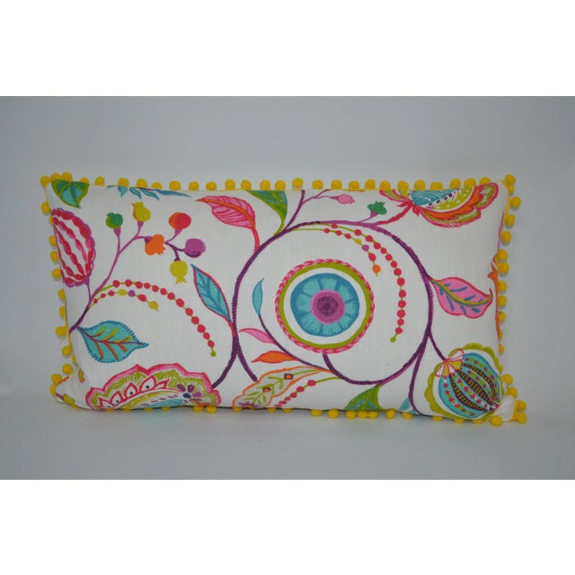 2020s Contemporary Clarke & Clarke Yellow Pom Pom Lumbar Pillow For Sale - Image 5 of 5