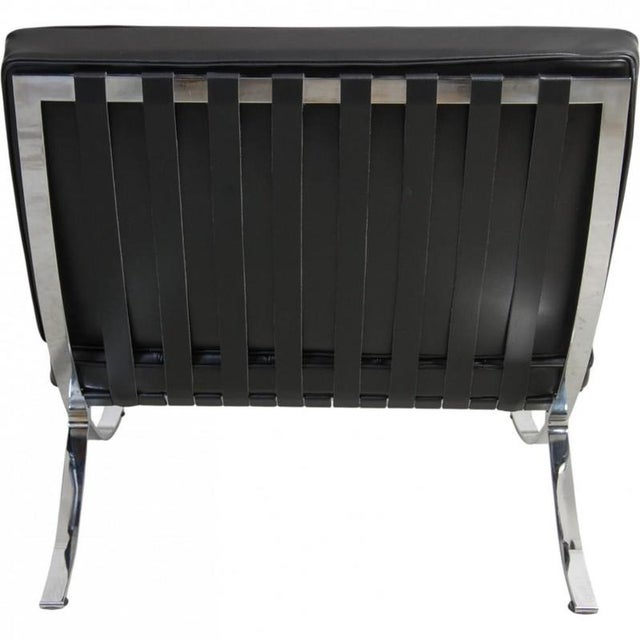 Vintage Barcelona Chair in Black Leather by Ludwig Mies Van Der Rohe, 2000s For Sale - Image 9 of 14