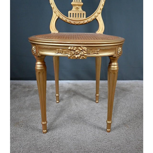 Early 20th Century Louis XVI Style Gilded Wood Chairs, Set of 2 For Sale - Image 12 of 18