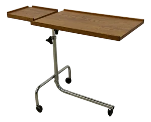 Danecastle Danish Modern Teak and Chrome Adjustable Reading Tray Table, 1970s