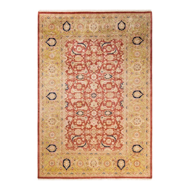 Orange Mogul, One-of-a-Kind Hand-Knotted Area Rug in Orange, 6' 1" x 9' 1" For Sale - Image 8 of 8