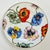 Vintage fine porcelain Fitz and Floyd "Pansies" dessert plates. Set of four (4) plates trimmed in gold with gold gilt...