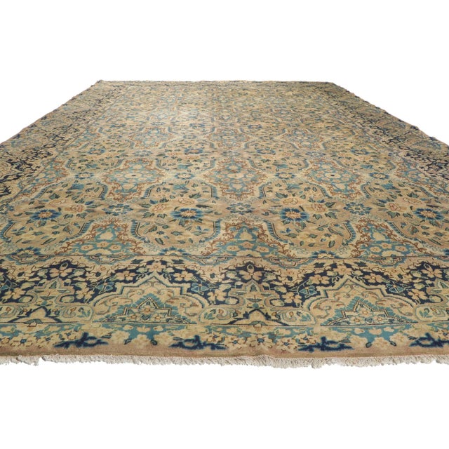 Vintage Persian Yazd Rug - 10'00 x 16'03 For Sale In Dallas - Image 6 of 9