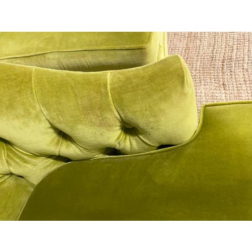 Vintage Mid Century Drexel Heritage Chartreuse Velvet Swivel Chairs - a Pair For Sale In New York - Image 6 of 13