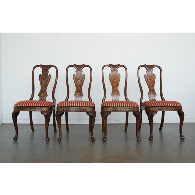 Brown Vintage Drexel Heritage Chinoiserie Dining Chairs (Set of 8) For Sale - Image 8 of 17