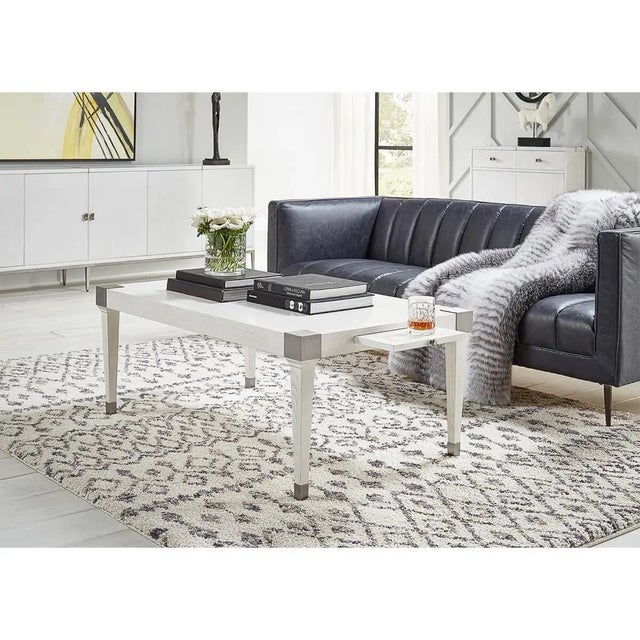 Gray Mid Century Style Leather Sofa For Sale - Image 8 of 10