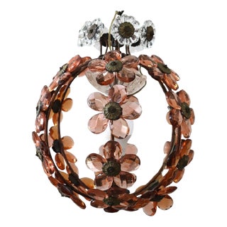 Early 20th Century Pendant Lamp in Iron and Glass For Sale