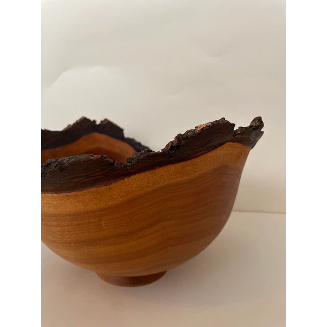 Hand Turned Butternut Walnut & Live Edge Bowl For Sale - Image 4 of 9