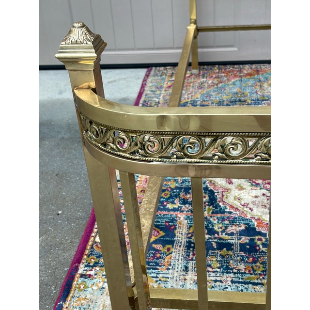 Vintage Twin Size Brass Bed For Sale - Image 4 of 14