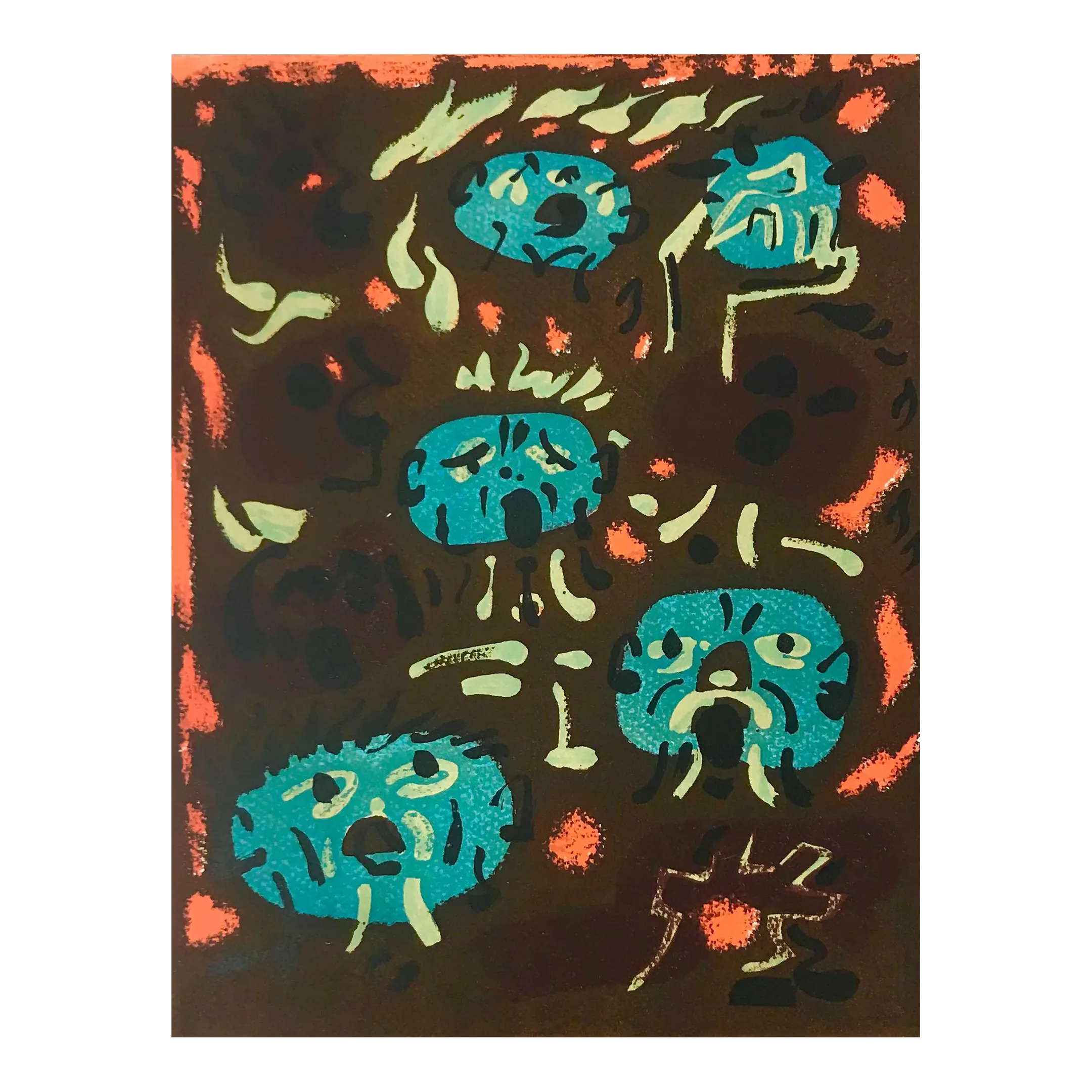 André MASSON (d'après) - Le soleil, 1938 - Lithographie en couleurs