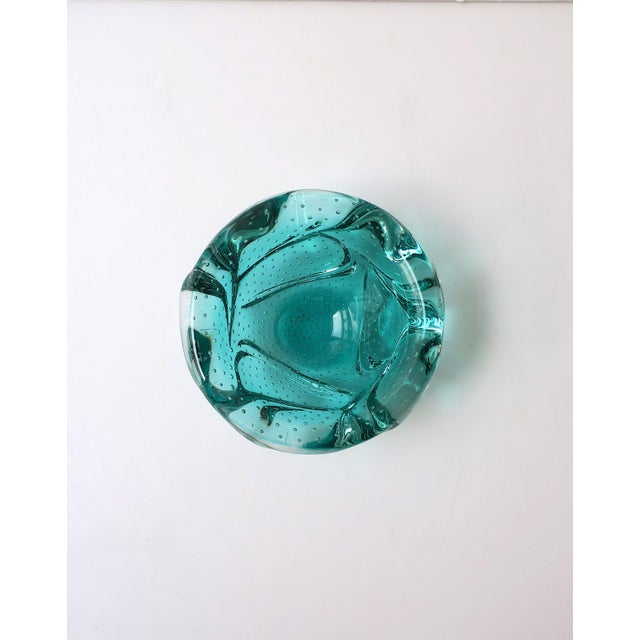 Mid 20th Century Italian Murano Art Glass Bowl Green, Organic Modern, Circa Mid-20th Century For Sale - Image 5 of 11