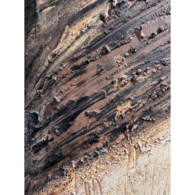 1992 Stanley T. Harris Signed Abstract Textural Painting, 27” X 40.5” For Sale - Image 4 of 6
