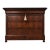 19thC Louis Philippe Flame Mahogany Commode With Gray Marble Top and Bun Feet For Sale
