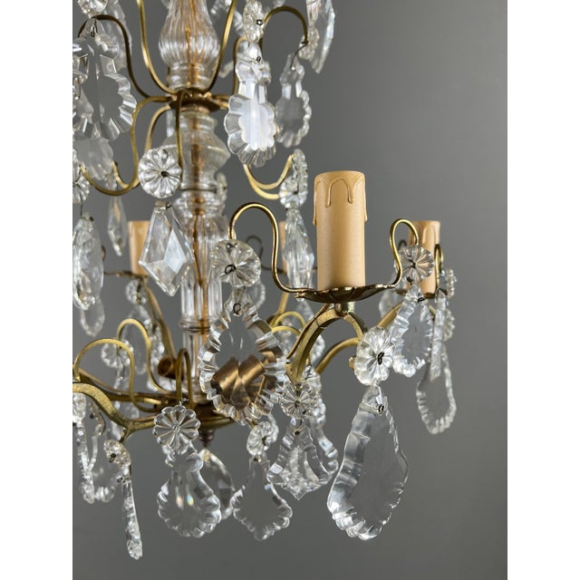 20th Century Louis XV Bronze and Crystal Chandelier with Pendants For Sale - Image 8 of 10