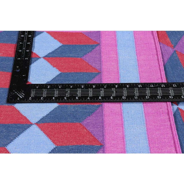 Textile Vintage Indian Dhurrie Rug, 06'00 X 09'00 For Sale - Image 7 of 10