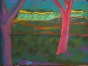 Daniel Brice Untitled Landscape Original Pastel on Paper Painting