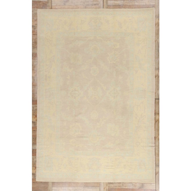 Vintage Modern Muted Turkish Oushak Rug - 09'03 X 13'07 For Sale - Image 9 of 9