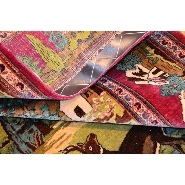 Red Vintage Kashan Rug, 1920s For Sale - Image 8 of 16