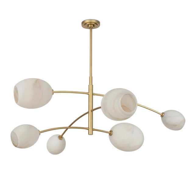 Brass Regina Andrew Artemis Mobile Chandelier, Natural Brass with Alabaster Glass For Sale - Image 8 of 8