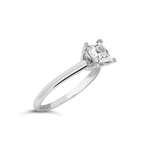 Contemporary 14K White Gold 1.0 Cttw Princess Lab-Grown Diamond Solitaire Engagement Ring (F-G Color, VS1-VS2 Clarity) - Ring - Size 6 For Sale - Image 3 of 6