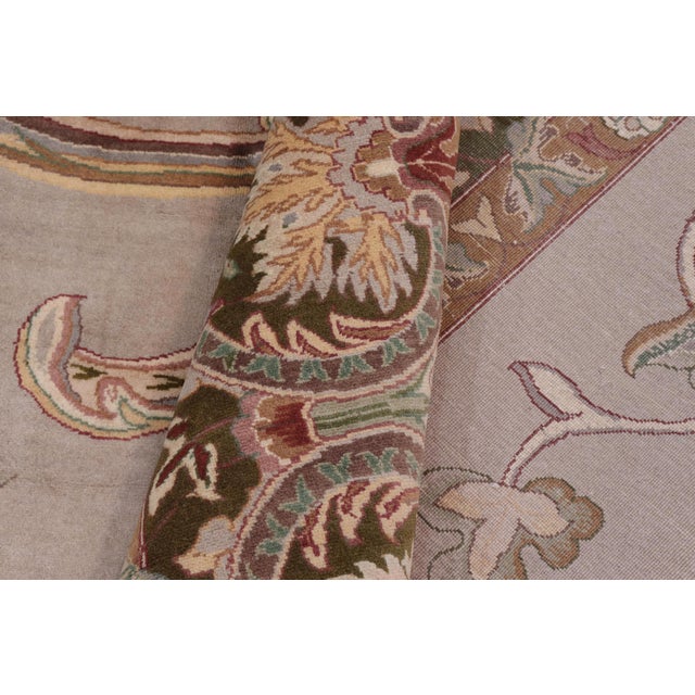 Textile Bhati Pak-Persian Lucia Taupe/Green Wool Rug - 10'3'' X 14'4'' For Sale - Image 7 of 8