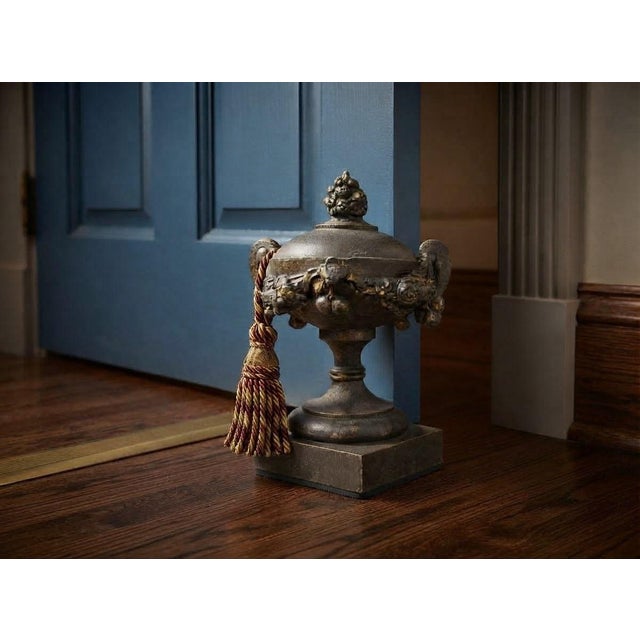 Ethan Allen Ethan Allen Style Sculptural Urn Like Pair, Bronze Color & Heavy - Bookends, Doorstops, Mantel Pieces, Grandmillennial, Cottagecore & European Decor For Sale - Image 4 of 7