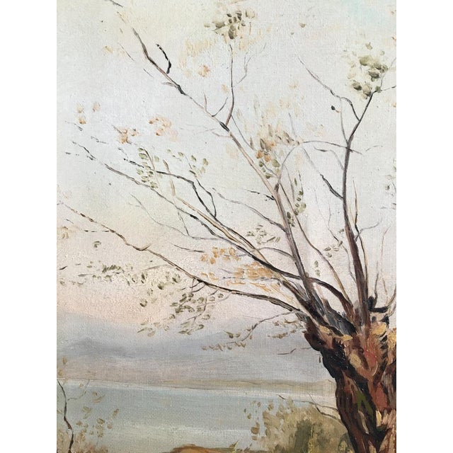 Daniel Klein, Arbre en automne avec vue sur le lac, Oil on Canvas For Sale - Image 5 of 7