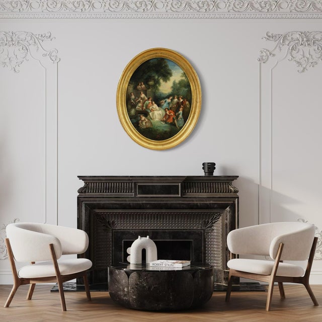 Rococo Gallant Party, 1750, Oil on Canvas, Framed For Sale - Image 6 of 15