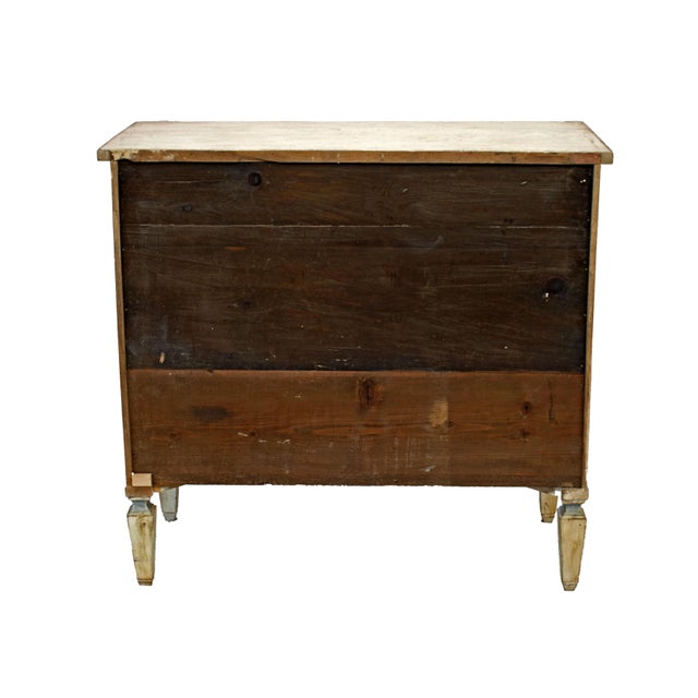 Provincial LXVI French Chest of Drawers in White and Light Blue Lacquer For Sale - Image 6 of 8