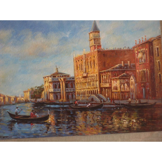 Early 20th Century Miniature Oil Painting of Venice Doge Palace For Sale - Image 4 of 9