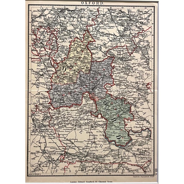 English Antique English Map of Oxford England By For Sale - Image 3 of 6