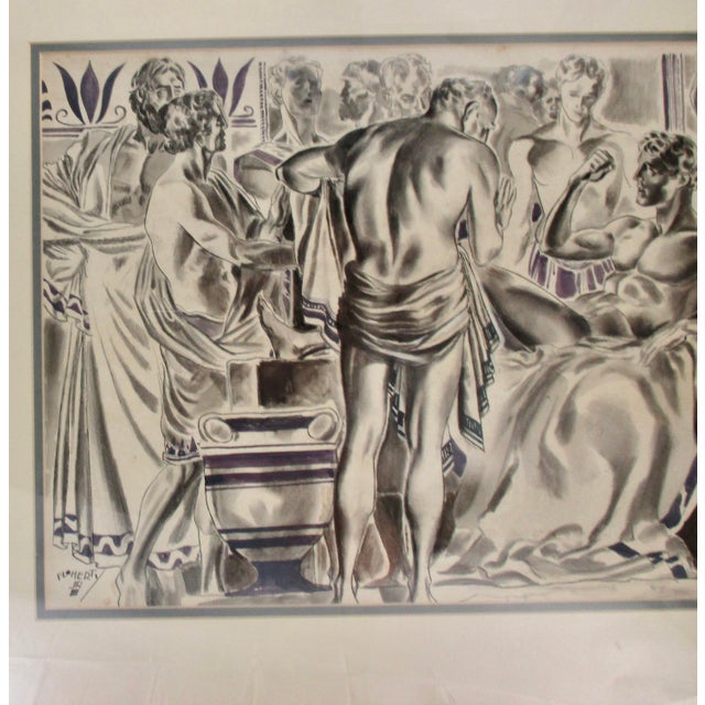 Floherty Drawing Circa 1950s "Greeks" For Sale In New York - Image 6 of 8