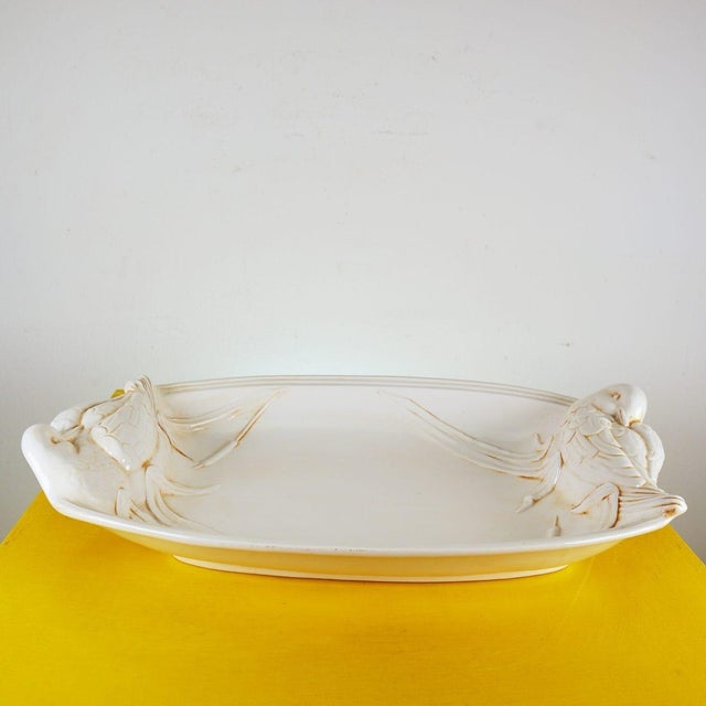 Large Vintage Italian Ceramic Centerpiece For Sale - Image 4 of 9
