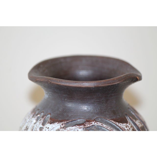 Outstanding Mid-Century Italian Sgraffito 8" Vase For Sale - Image 4 of 9