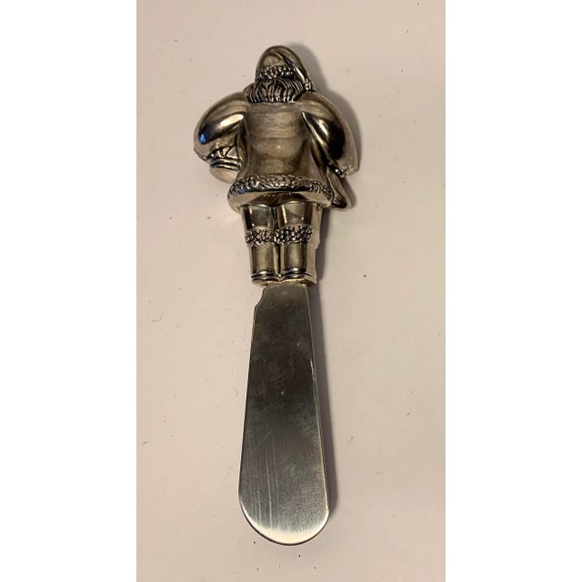 Traditional Vintage Santa Stainless Steel Butter Knife For Sale - Image 3 of 7