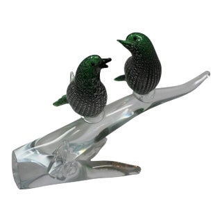 Murano Luxury Glass (Mgl) - Two Birds on a Branch For Sale