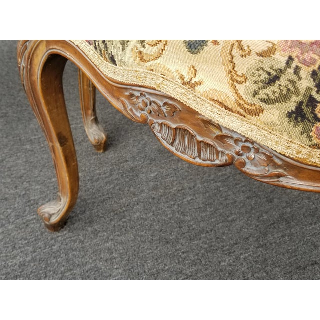 Vintage Mid Century French Provincial Country White Floral Cane Back Accent Chairs - a Pair For Sale - Image 12 of 13