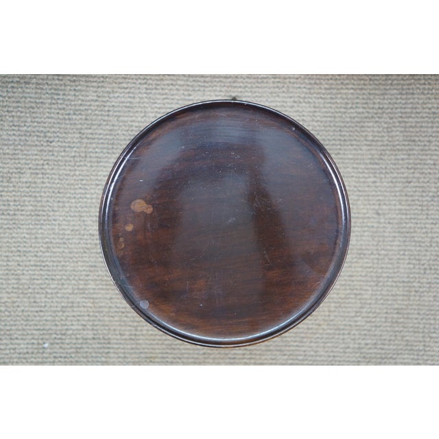 Antique English Mahogany Tripod Pedestal Plant Sculpture Candle Stand 20" For Sale - Image 6 of 17