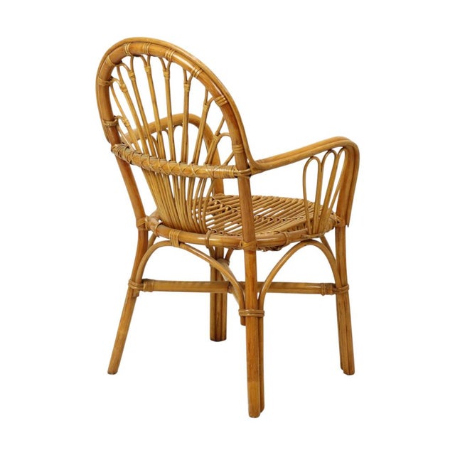 1970s Vintage Rattan Chair Armchair, 1970s For Sale - Image 5 of 11