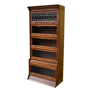 Legacy 5 Stack Barrister Bookcase - Light Brown Walnut For Sale