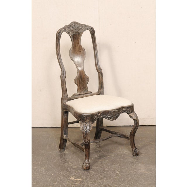 18th C. Pair Swedish Rococo Sidechairs For Sale In Atlanta - Image 6 of 13