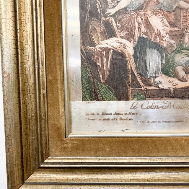 French Art Silverplate: Le Colin-Maillard Etching Jacques Firmin Beauvarlet For Sale In San Diego - Image 6 of 11