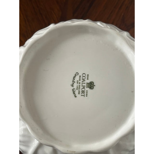 1960s Coalport England Ceramic Cabbage Leaf Planter Pot For Sale - Image 4 of 4