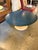 Rare Maurice Burke for Arkana round coffee table. Possibly a custom formica top with a blue and black abstract pattern....