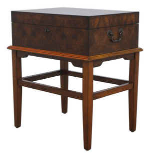 Burl Wood Lidded Box on Stand