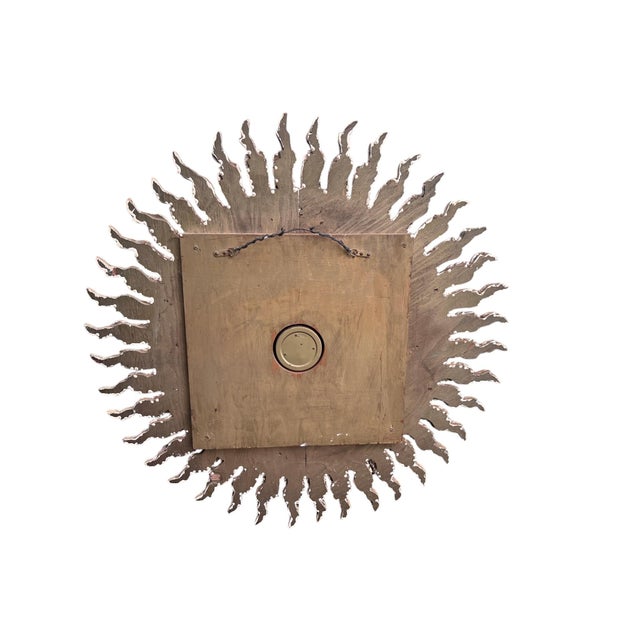 Wood Mid Century Modern Starburst Clock For Sale - Image 7 of 11