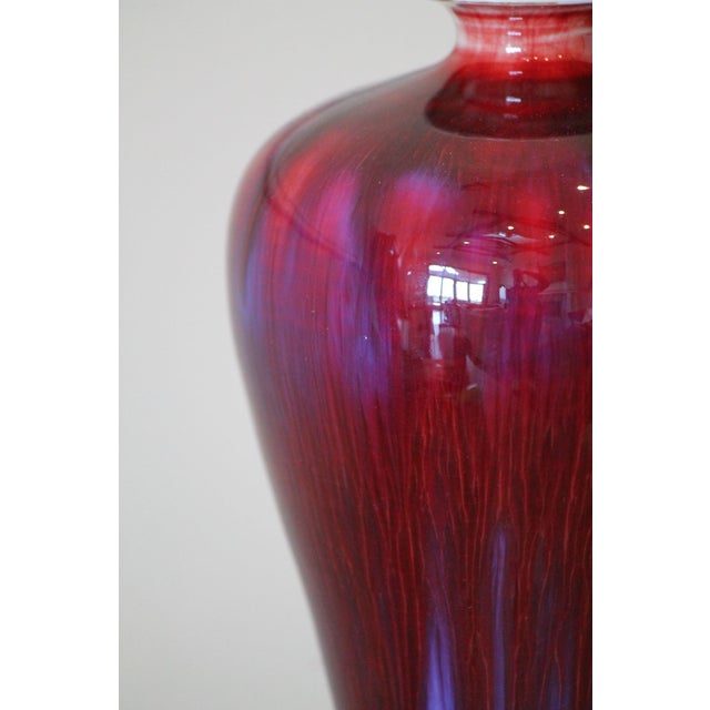 1950s Stunning Marked Chinese Jingdezhen Oxblood Flambe Vase For Sale - Image 5 of 13
