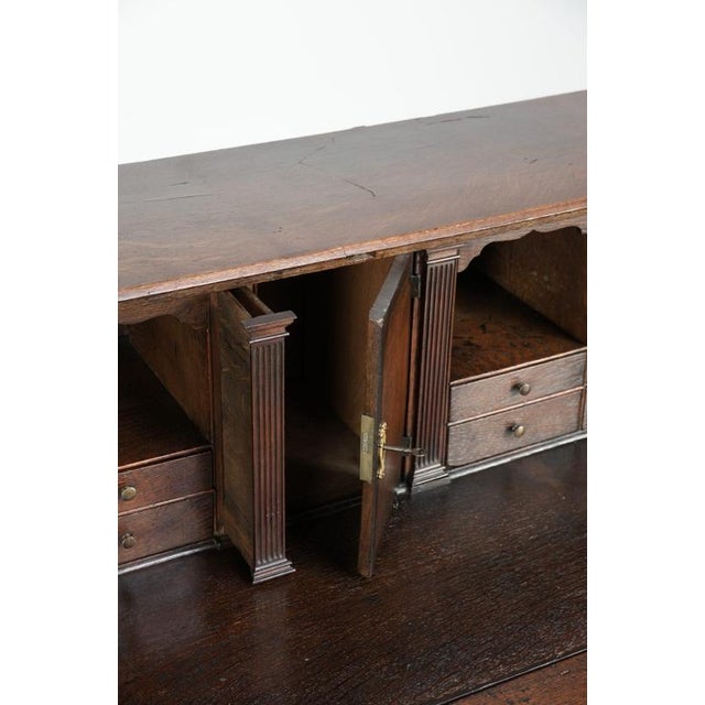 Antique English Oak Secretary with Drawers, 18th Century For Sale - Image 9 of 14