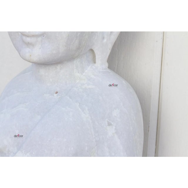 Stone Tall Burmese Vayrasana Marble Buddha For Sale - Image 7 of 13