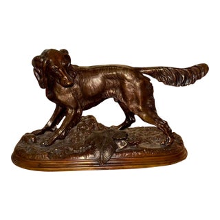 19th Century Bronze Sculpture of a Pointer by Jules Moingiez For Sale